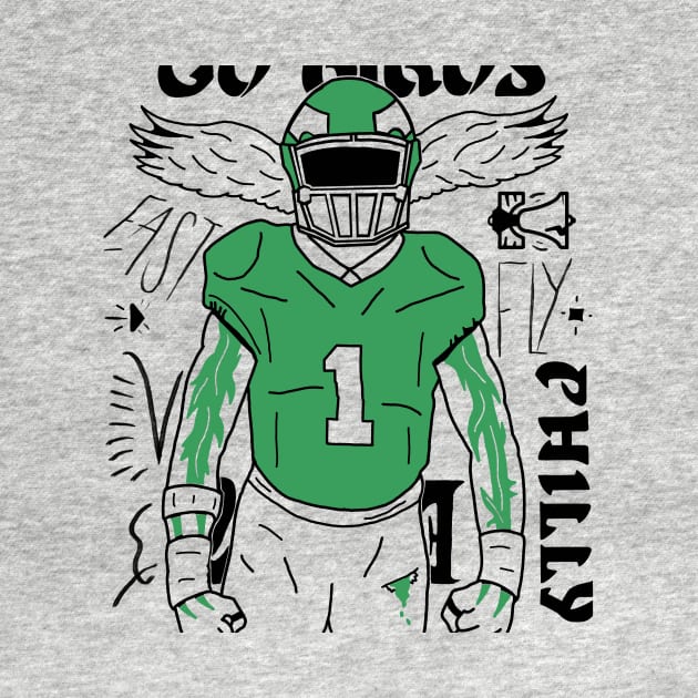 Go Birds Bleed Kelly Green Philly Football by Rezolutioner